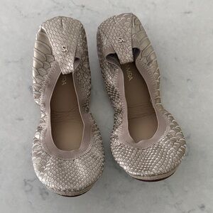 Yosi Samra Snakeskin Ballet Flats